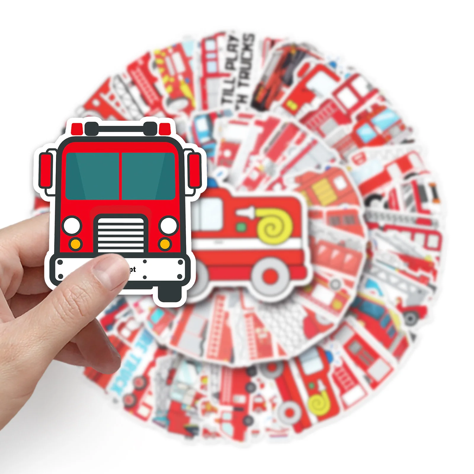50PCS Fire Truck Vinyl Sticker - Laptop Original Accessories review and price