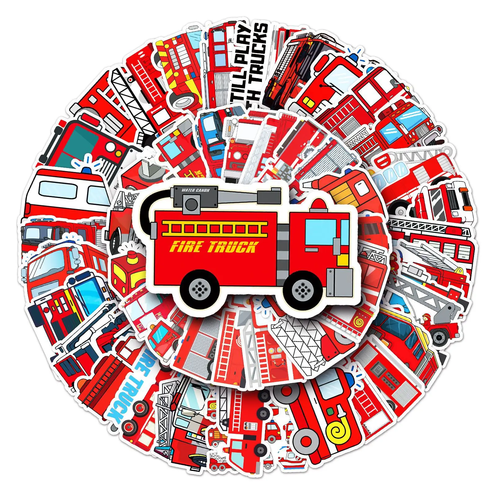 50PCS Fire Truck Vinyl Sticker - Laptop Original Accessories review and price