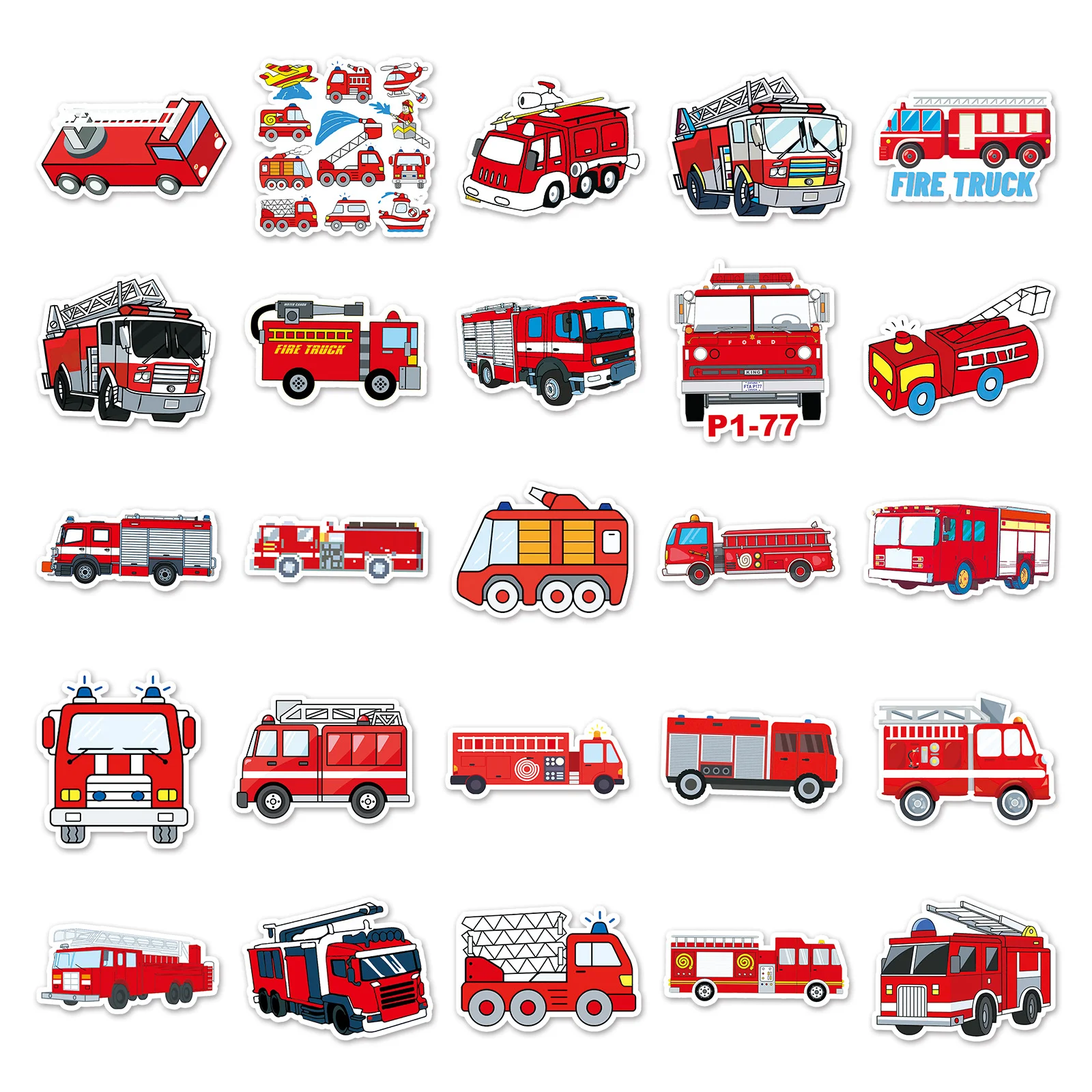 50PCS Fire Truck Vinyl Sticker - Laptop Original Accessories review and price