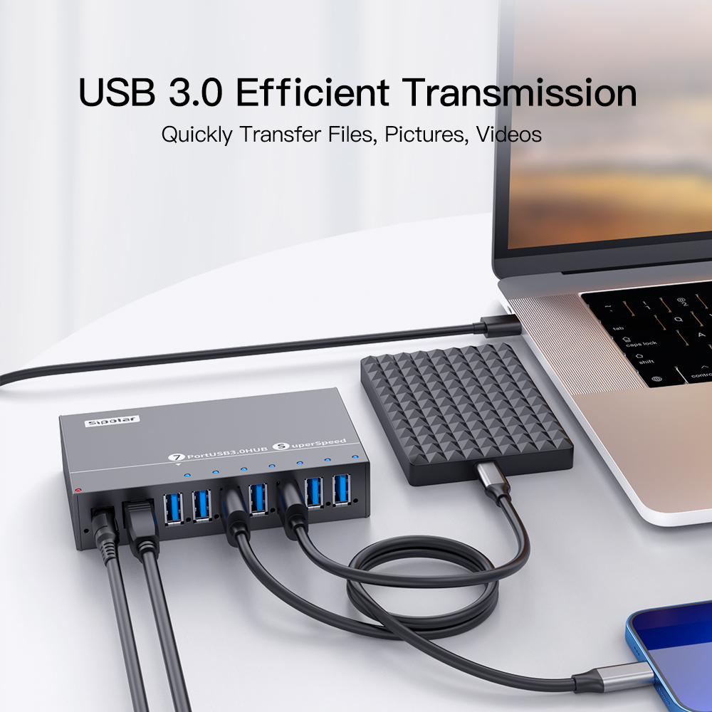 A173 7 Ports USB3.0 Metal Indu - Usb Hub review and price