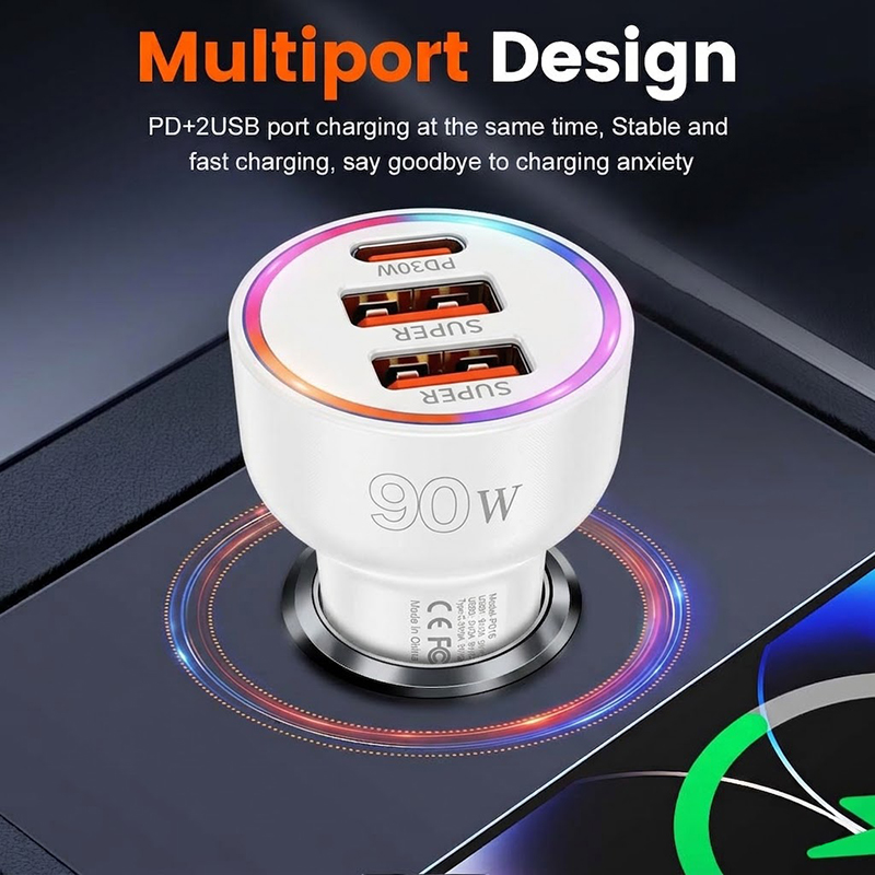 90W Car Charger Adapter with M - Usb C Hub review and price